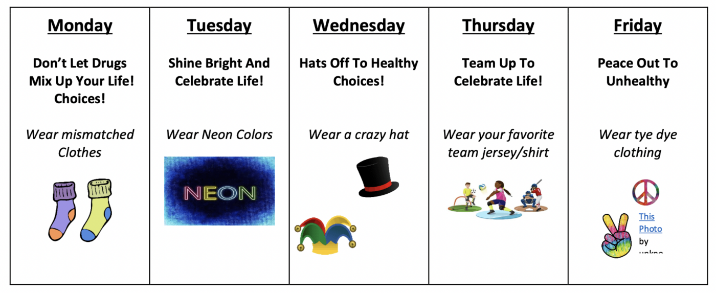 red ribbon week schedule